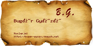 Bugár Győző névjegykártya
